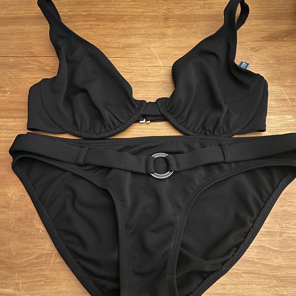 Jantzen Black Bikini Set with Belted Bottom